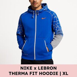 Nike LeBron ThermaFit Performance Hoodie Blue Grey Men’s XL 2014 Limited Release